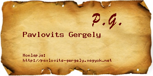 Pavlovits Gergely névjegykártya